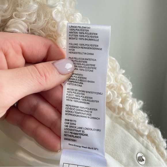 Urban Outfitters Amelie Faux Fur Jacket Cream Small - Picture 14 of 14